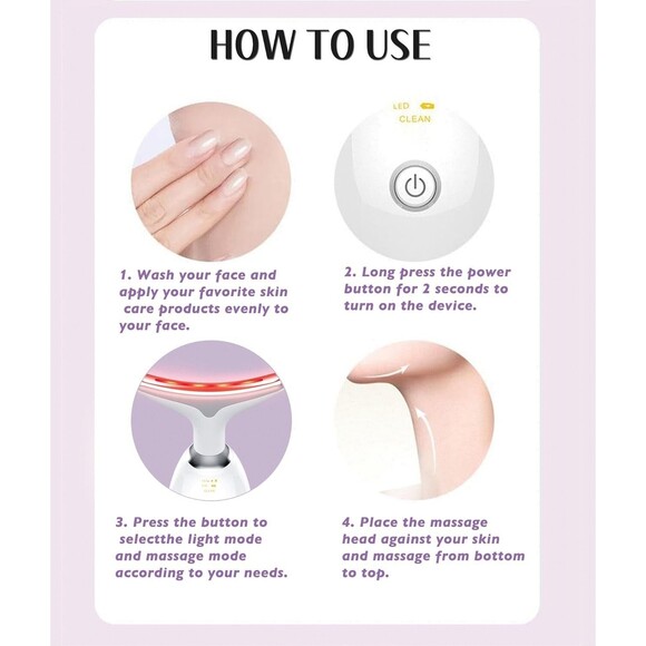 Fastaid Red-Light-Therapy-for-Face and Neck, Red Light Therapy Wand, 7 Colors - Picture 3 of 6